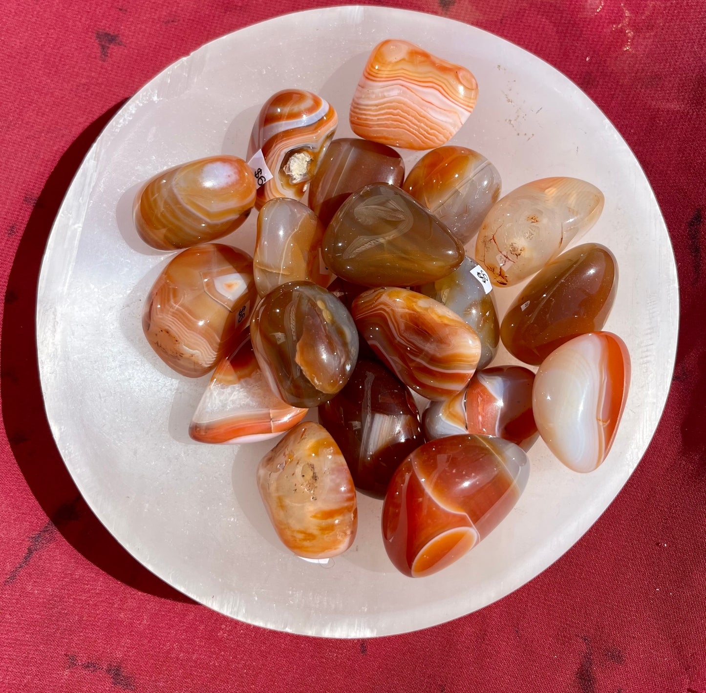 Large Banded Carnelian Tumbled Stones