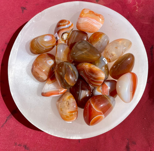 Large Banded Carnelian Tumbled Stones