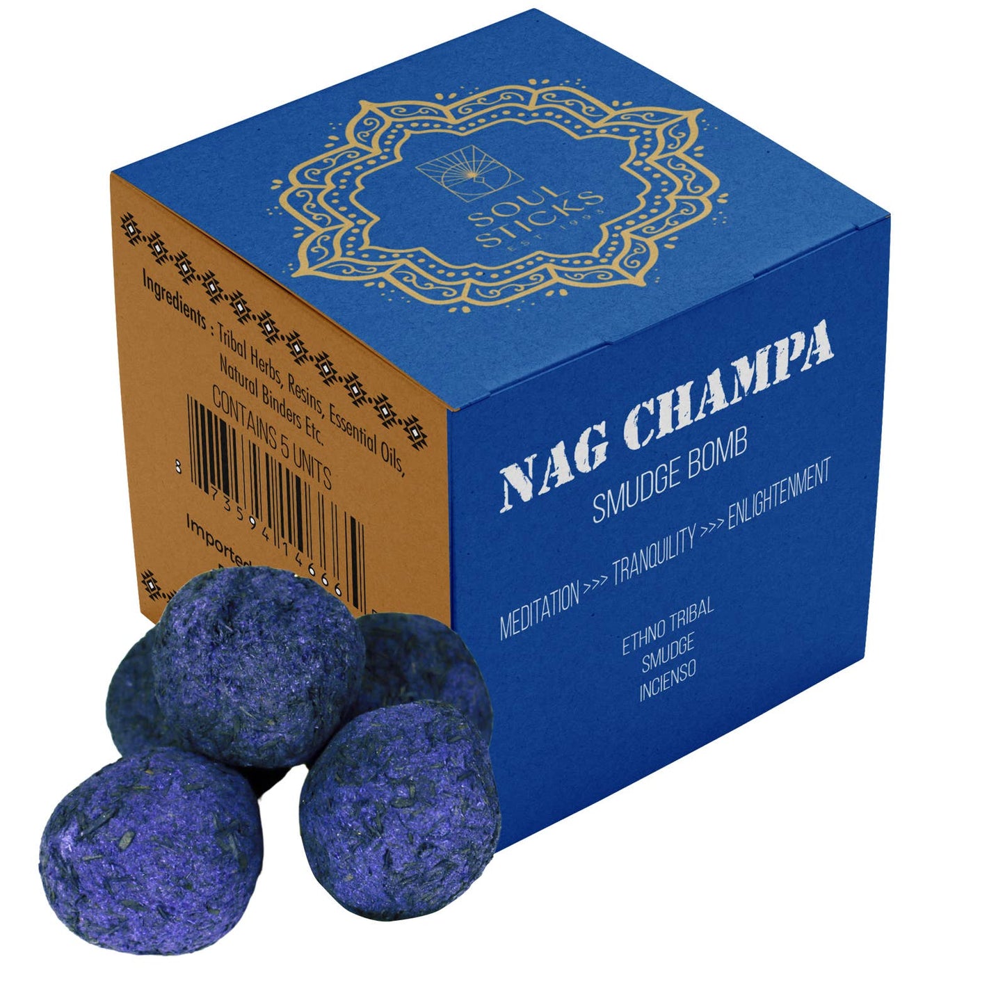 Smudge Bombs w/ Burner - Nag Champa 2.5" x 2.5"