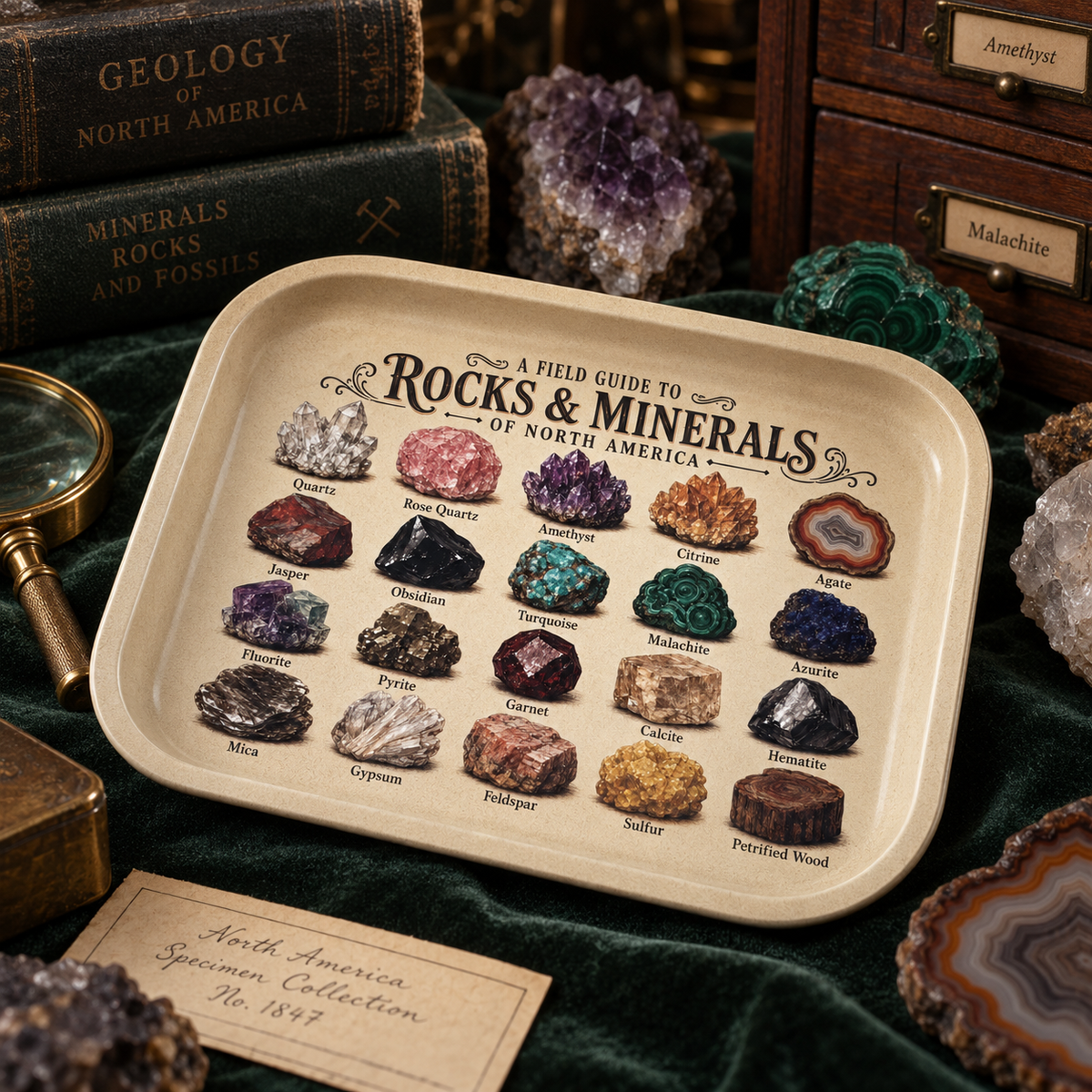 Earth Treasury Rocks and Minerals Metal Tray