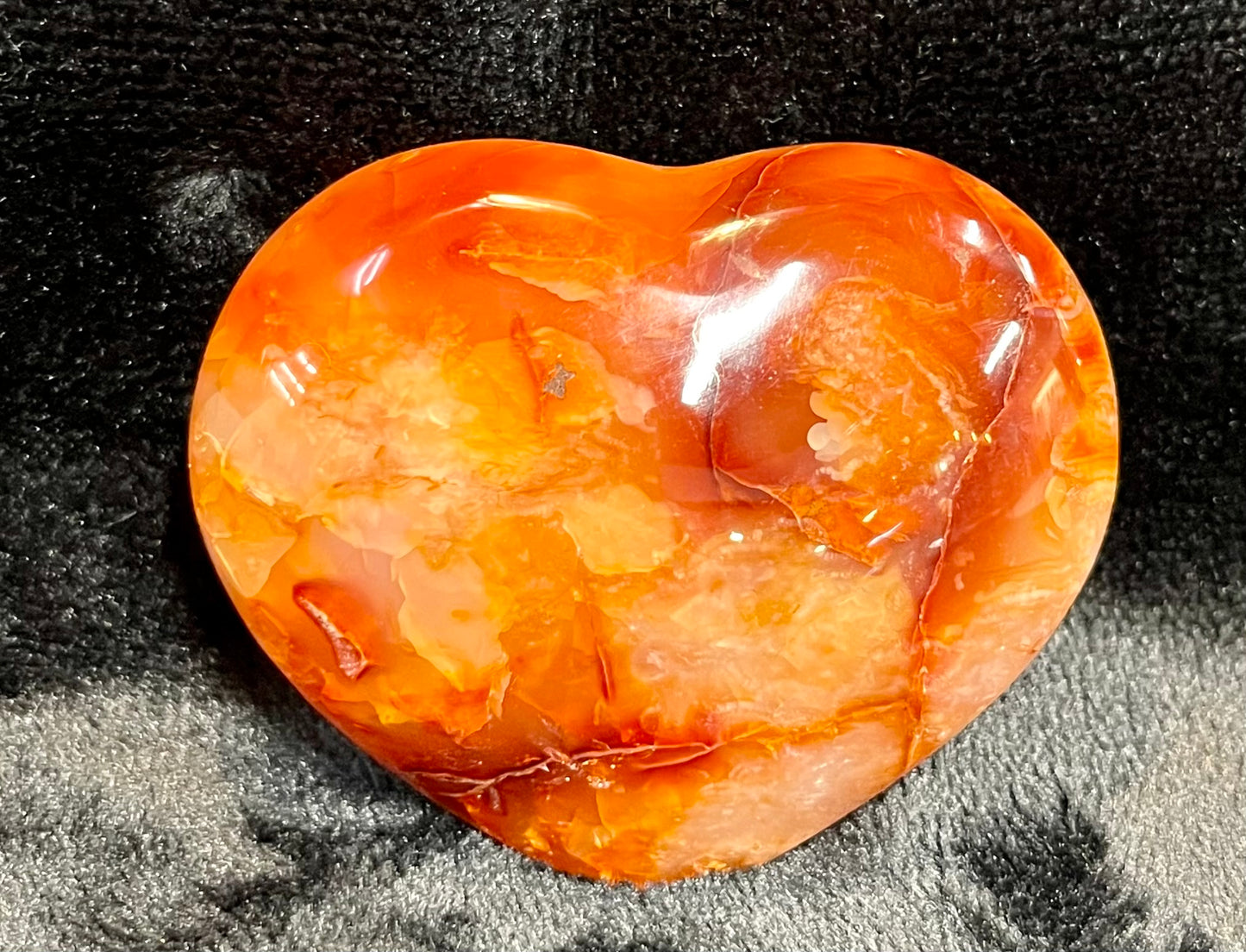 Carnelian Crystal Heart - 3 1/2 Inches