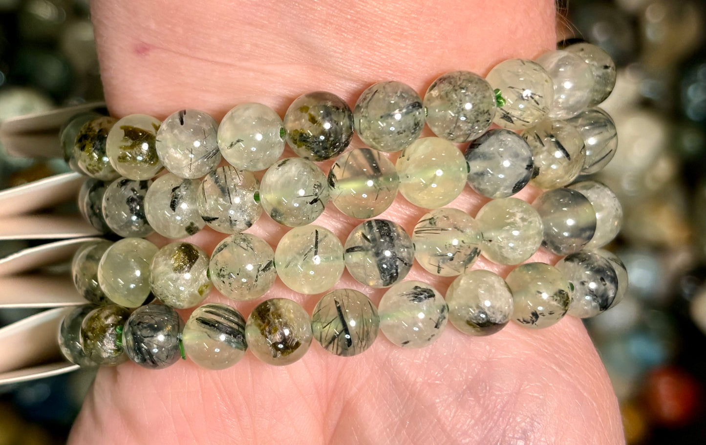 Prehnite with Epidot 8mm Bracelet