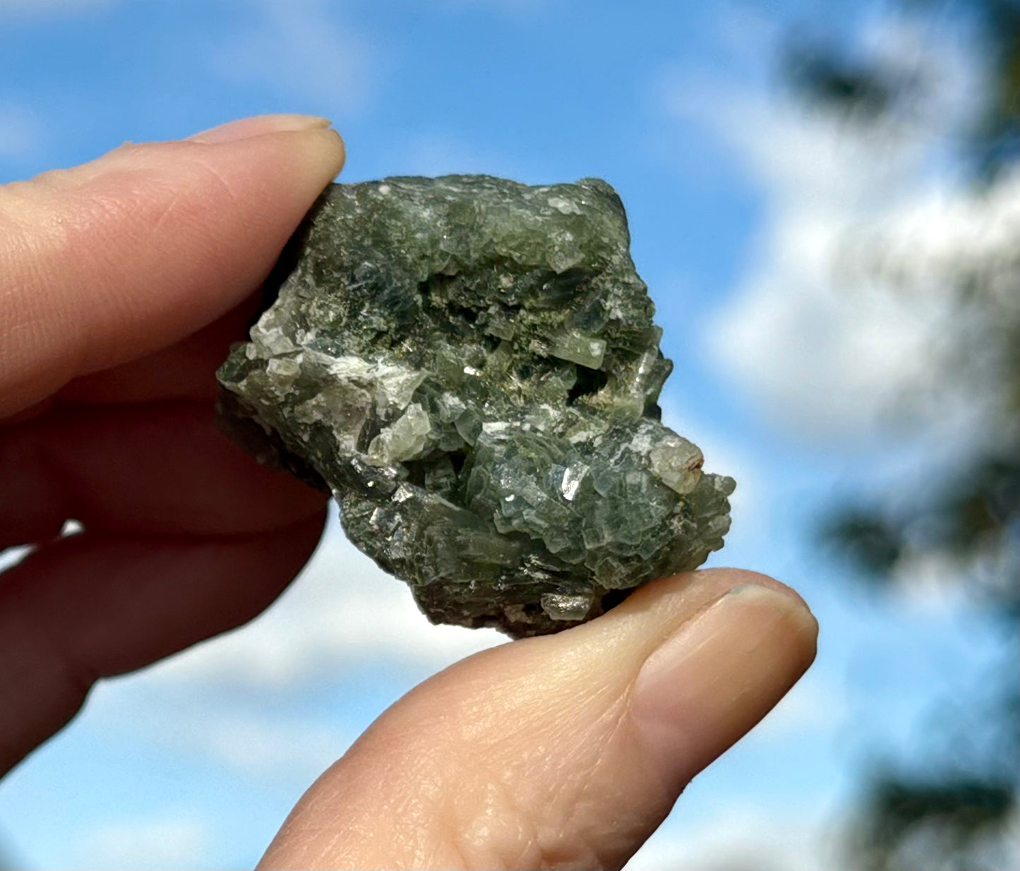 Prehnite with Epidot Clusters