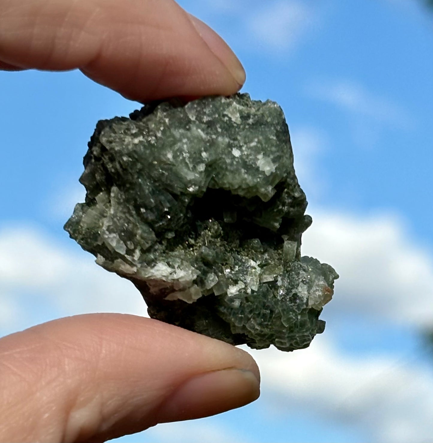 Prehnite with Epidot Clusters