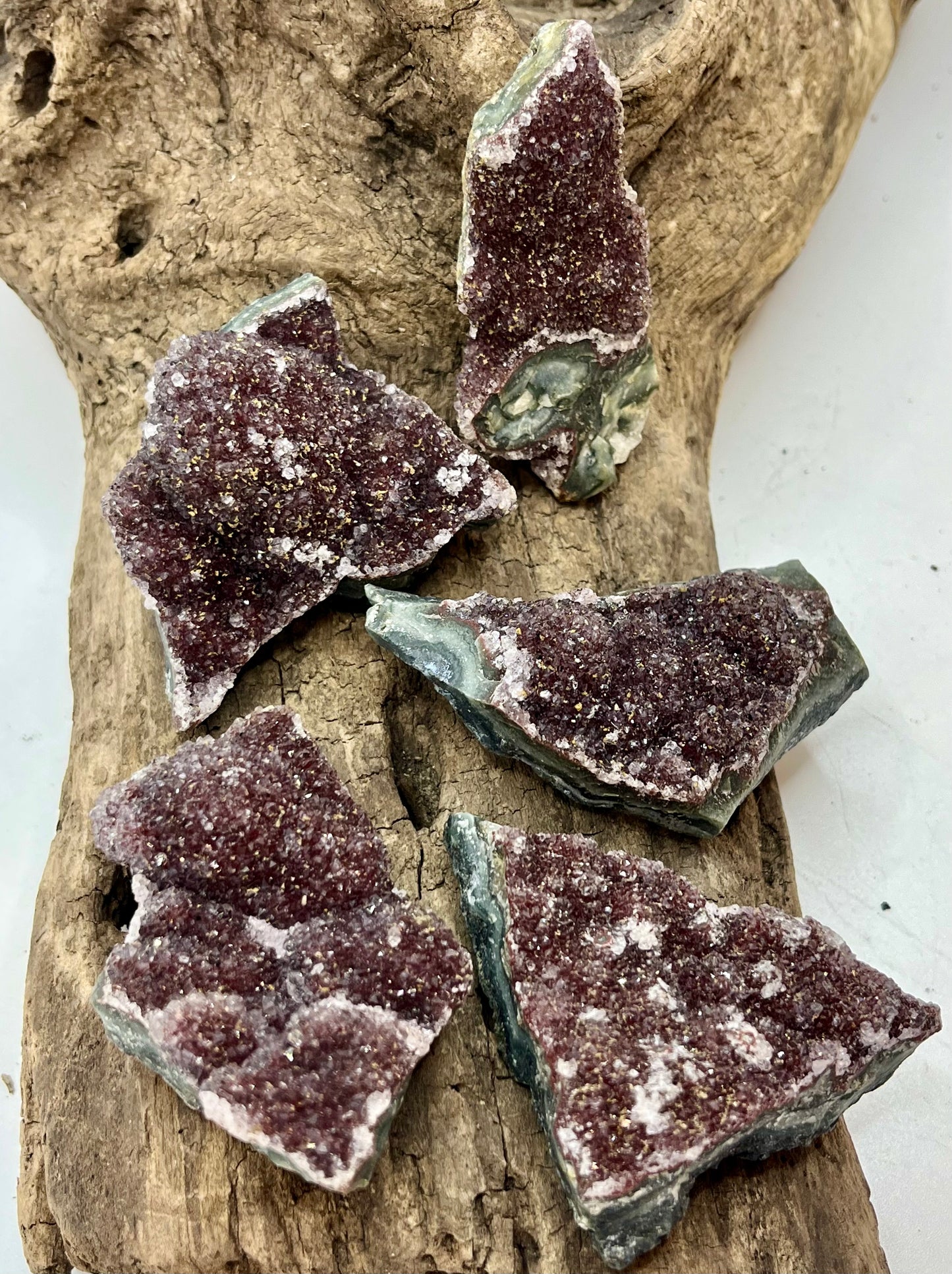Red or Strawberry Amethyst Clusters