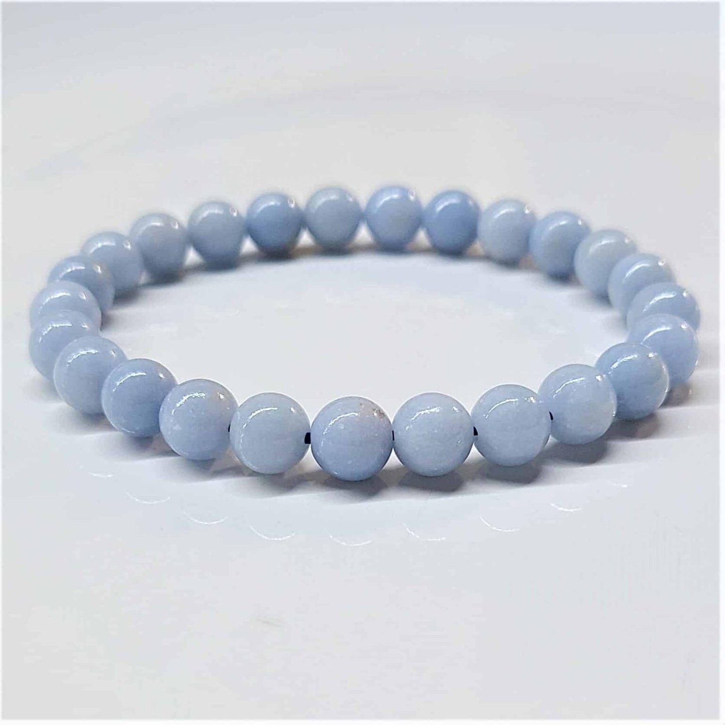 Angelite 8mm Bead Bracelet