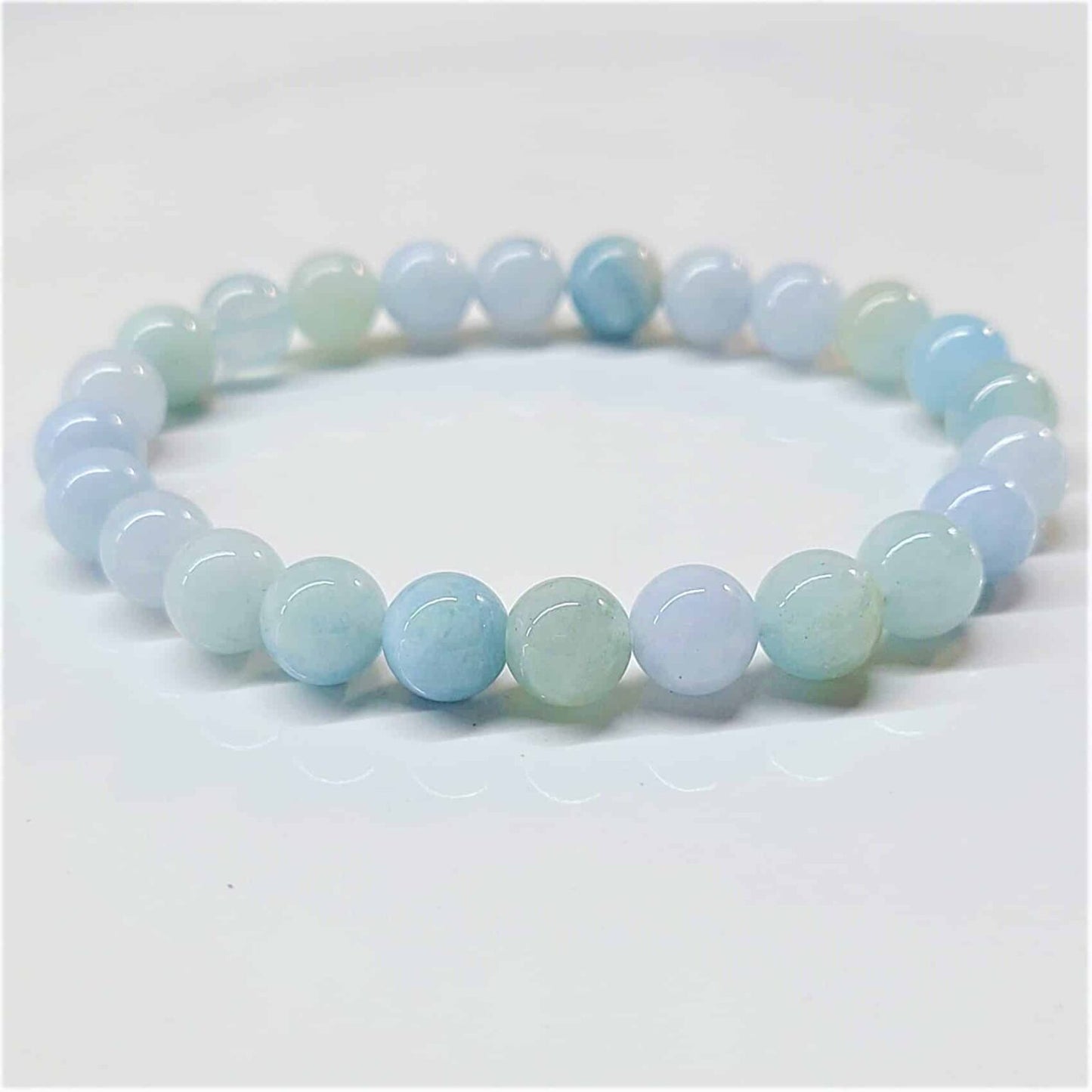 Aquamarine 8mm Bead Bracelet