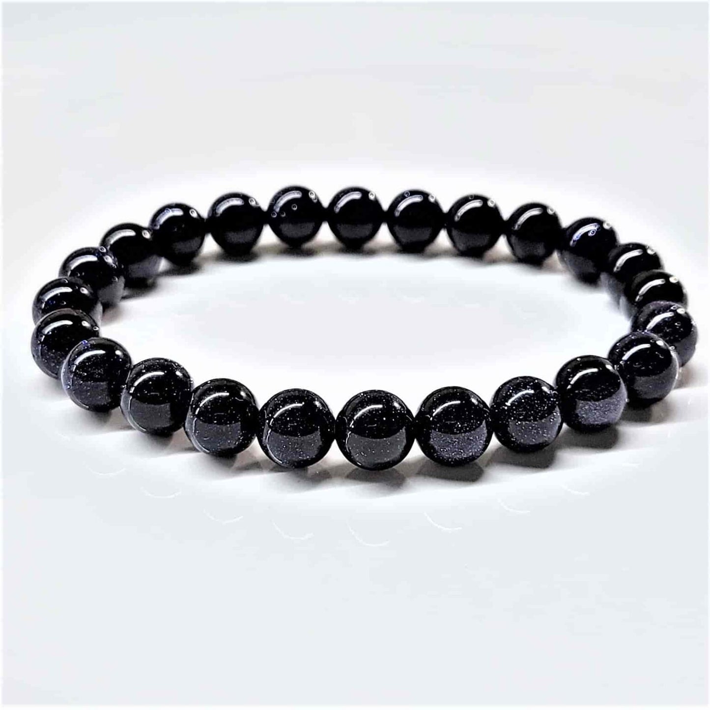 Blue Goldstone 8 mm Bead Bracelet