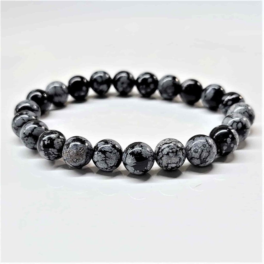 Snowflake Obsidian 8mm Bead Bracelet