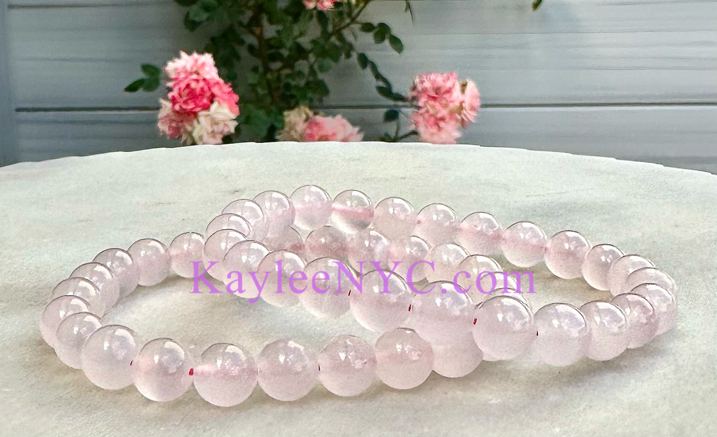 8mm Natural Mangano Calcite Crystal Healing Stretch Bracelet