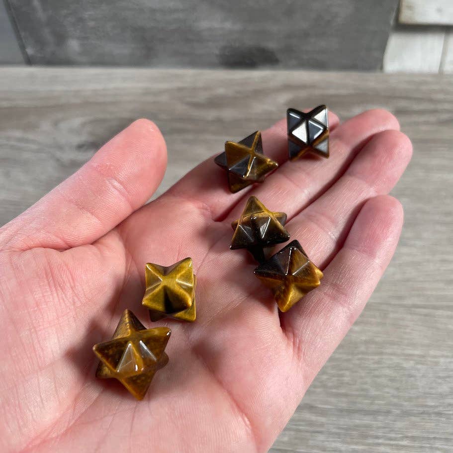 Gemstone Merkaba Star Sacred Geometry Crystal – 1/2 Inch: Obsidian