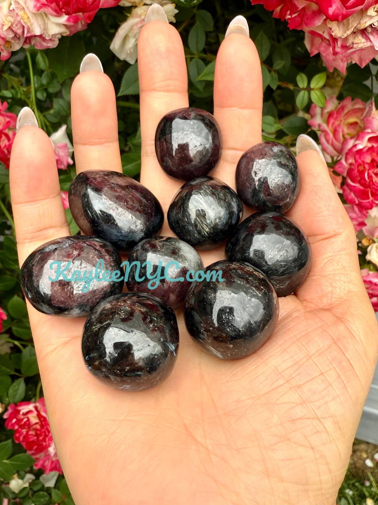 2 Lbs Natural Garnet Astrophyllite Tumble Healing Energy