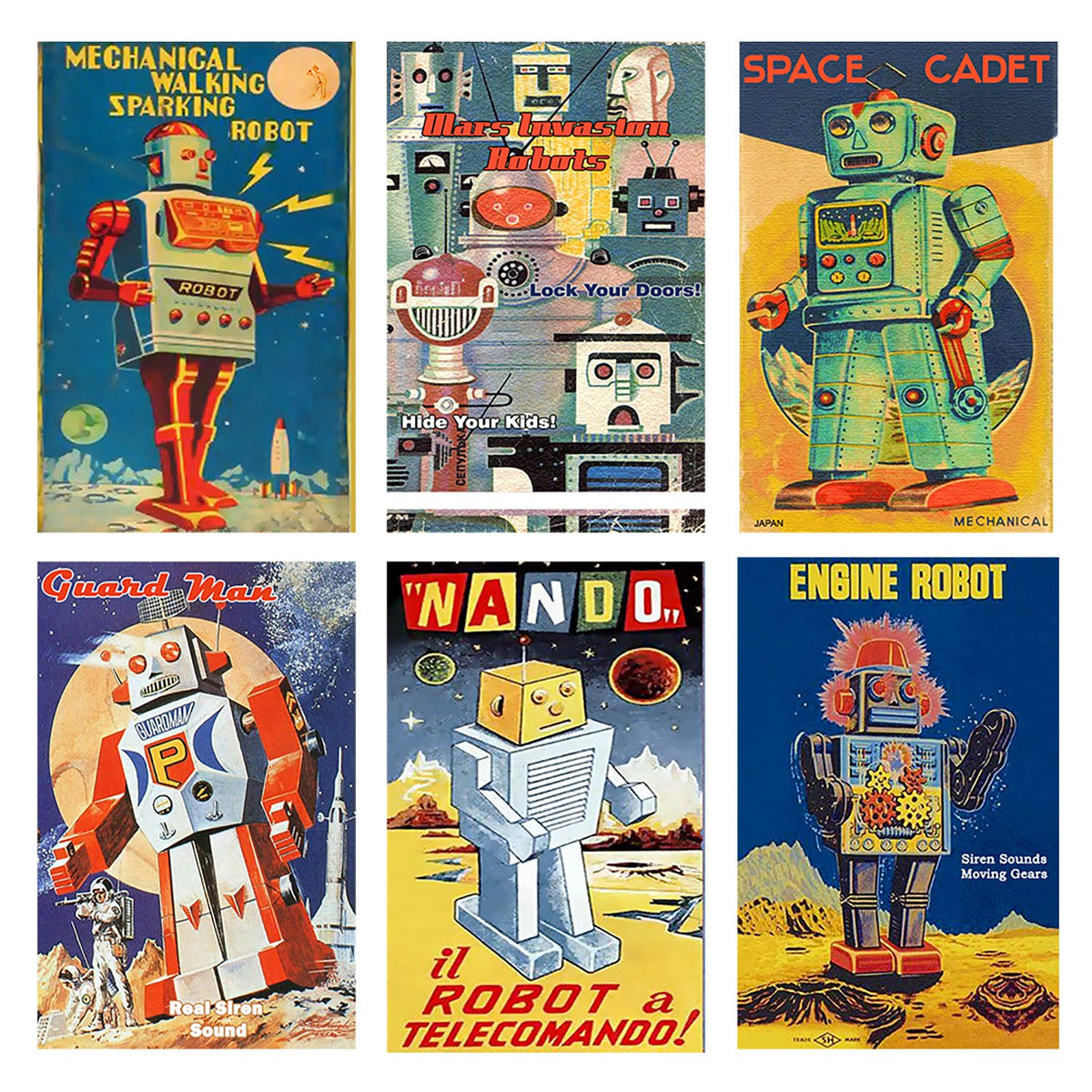 ANN385 - Vintage Robot Toy Mini Matchboxes