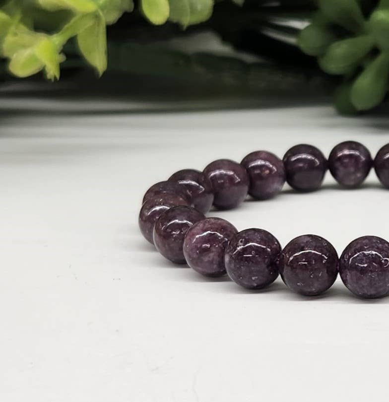 Lepidolite Stretchable Gemstone Bracelet 8mm Beads
