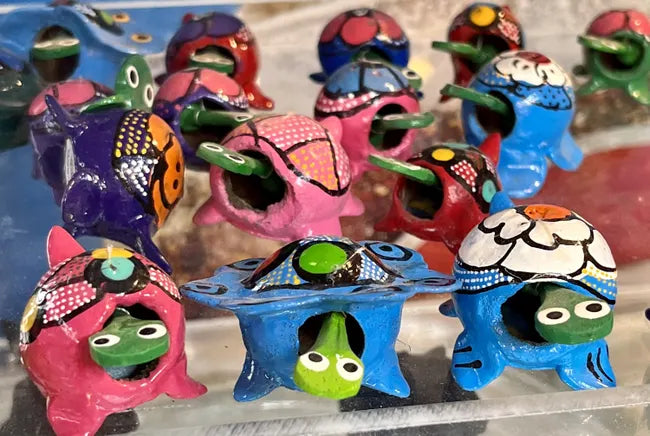 Loose Neck Turtles - Hand Carved & Painted