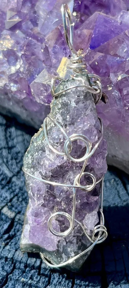 Wire Wrapped Small Amethyst Cluster