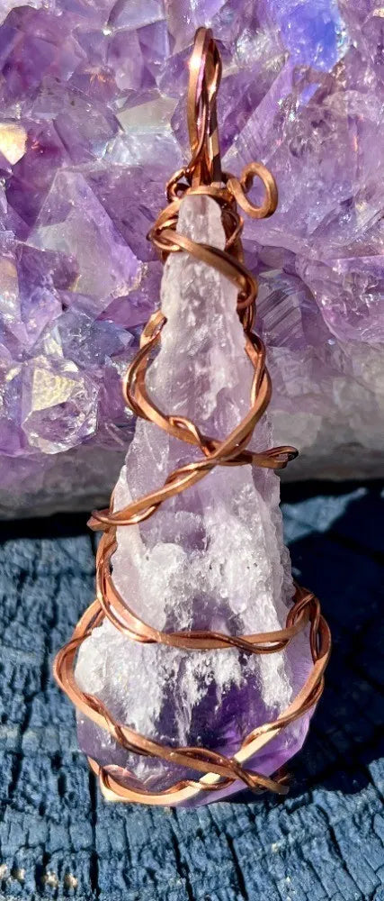 Wire Wrapped Amethyst Dragon Tooth Point