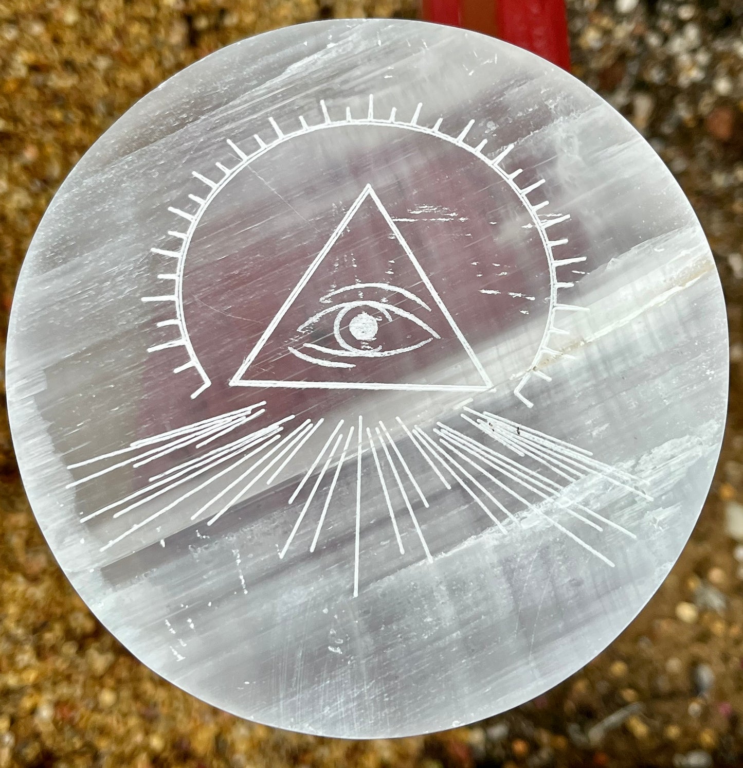 Selenite All Seeing Eye Charging Plate