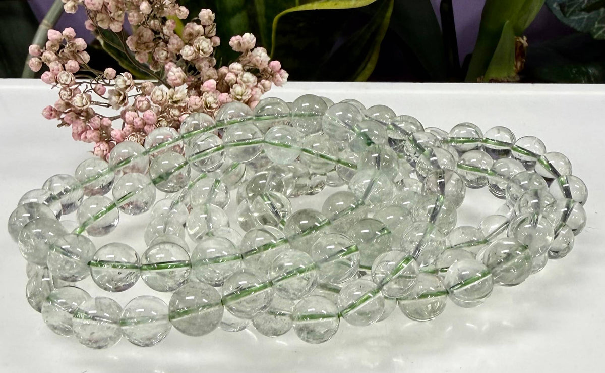 8mm Prasiolite Crystal Healing Stretch Bracelet 7.5"