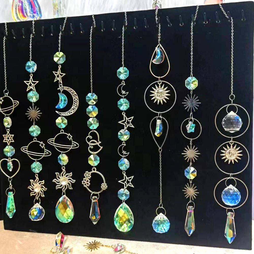 Simple Moon Crystal Balls Hanging Prism Suncatcher 8ZA7HLS25: Silver / #4