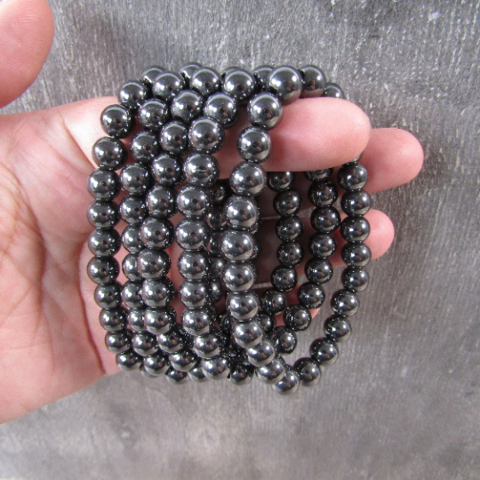 8mm Round Gemstone Beaded Bracelets – Assorted Crystals Bulk: Zebra Stone