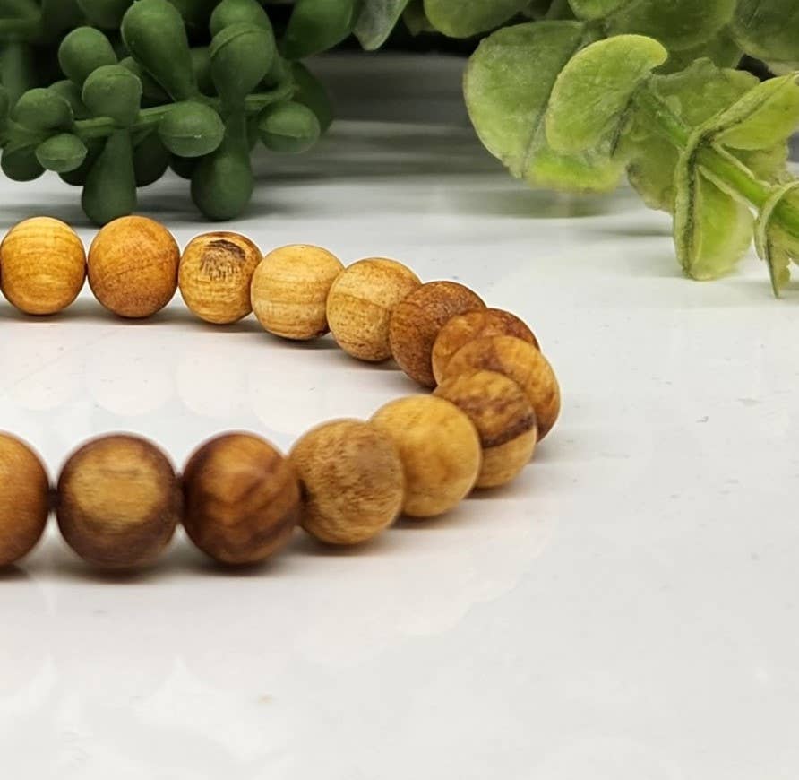 Palo Santo  Stretchable Bracelet 8mm Beads--Sustainably: Bracelets Only