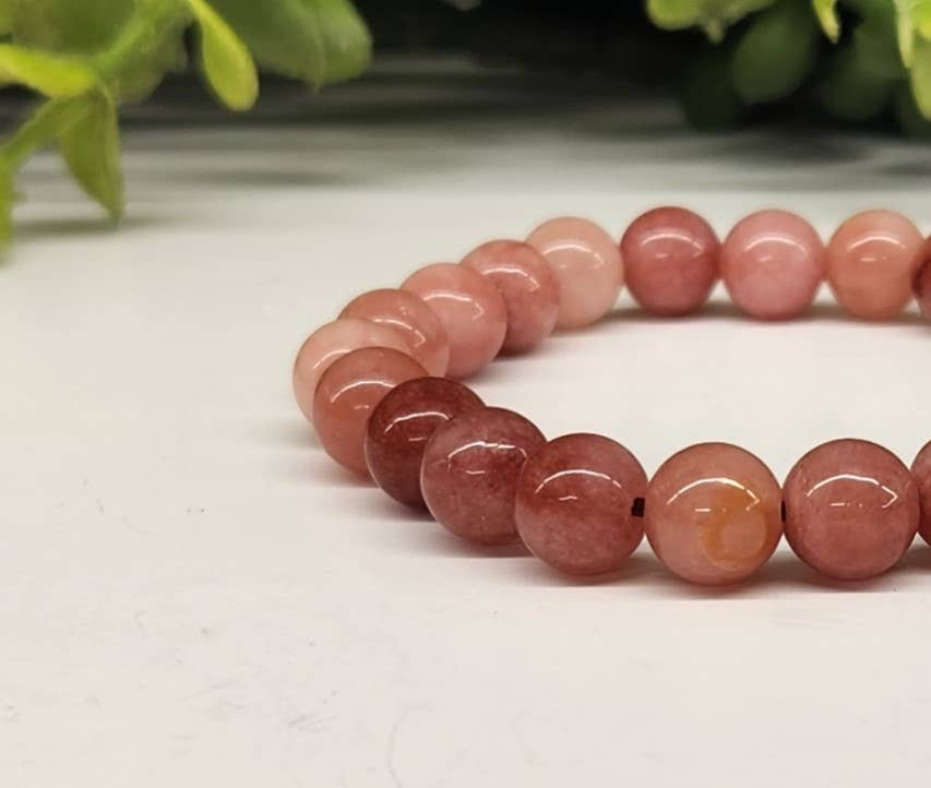Pink Aventurine Stretchable Gemstone Bracelet 8mm Beads
