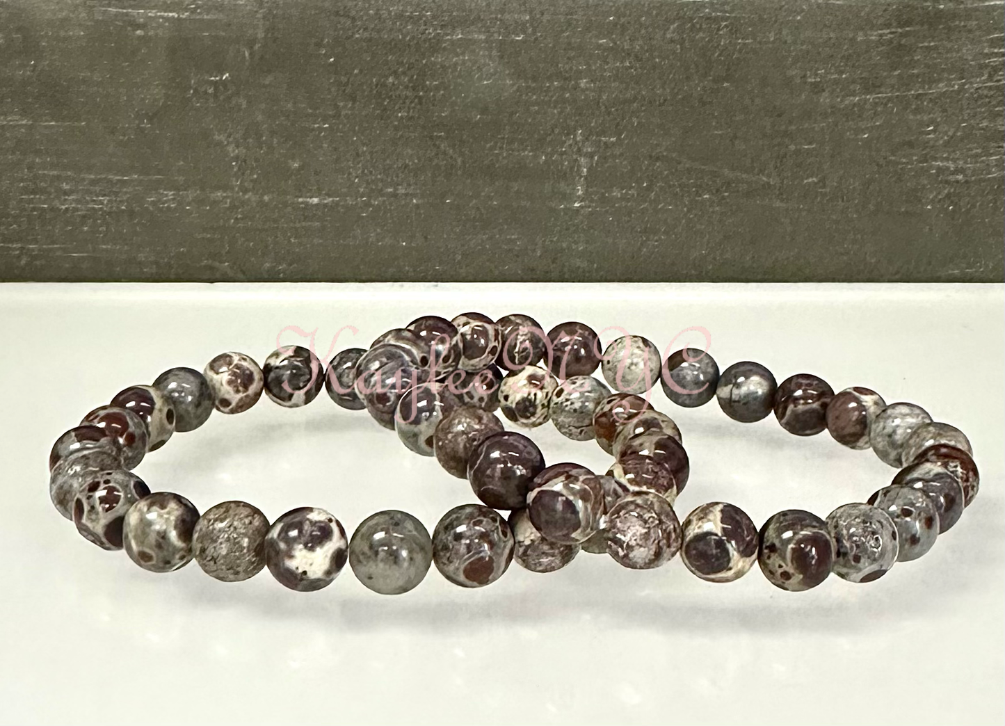 Natural Asteroid Jasper 8mm Crystal Healing Stretch Bracelet