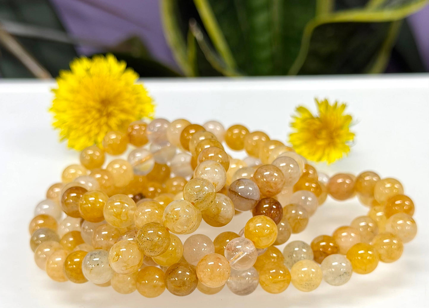 Natural Golden Healer 8mm Crystal Healing Stretch Bracelet
