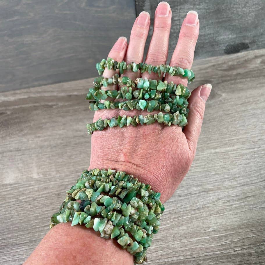 Gemstone Chip Bracelets – Premium Stones Crystal Jewelry: Morganite with Beryl (aquamarine)