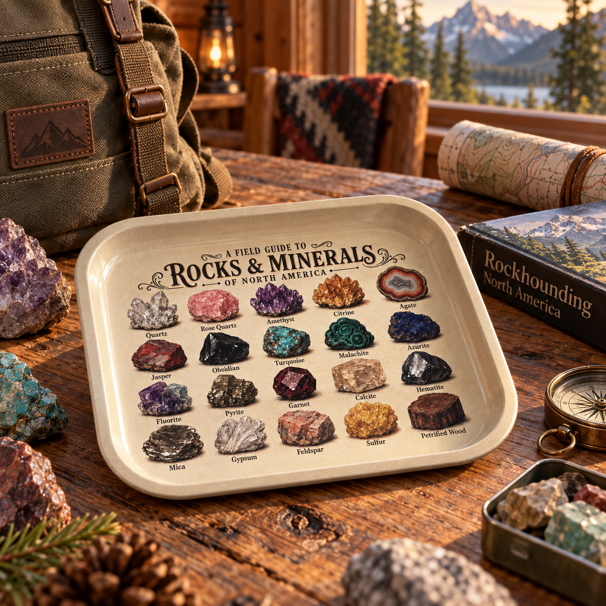 Earth Treasury Rocks and Minerals Metal Tray