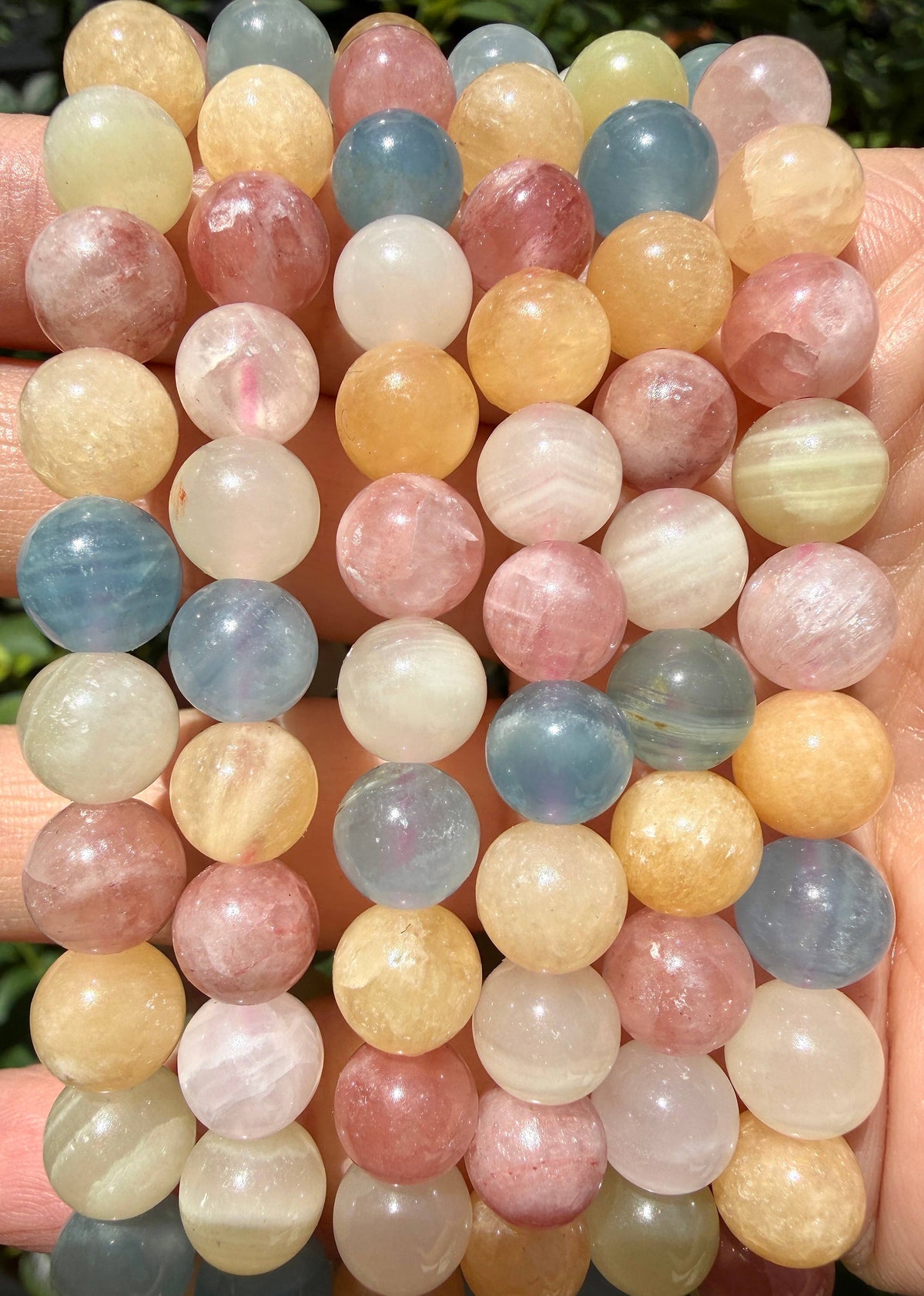 8mm Mixed Natural Calcite Crystal Healing Stretch Bracelet