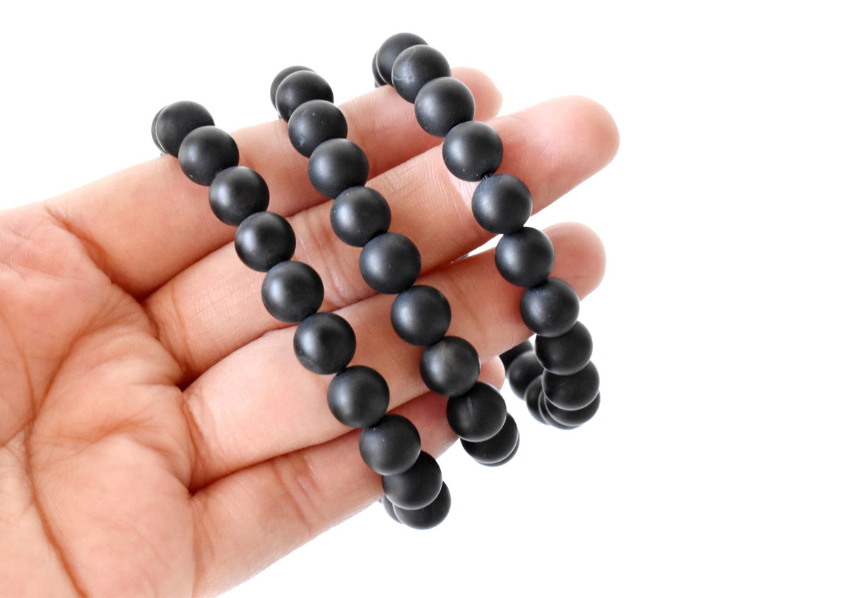 Healing Bracelet | Matt Black Onyx | Gemstone Bracelet: 8mm