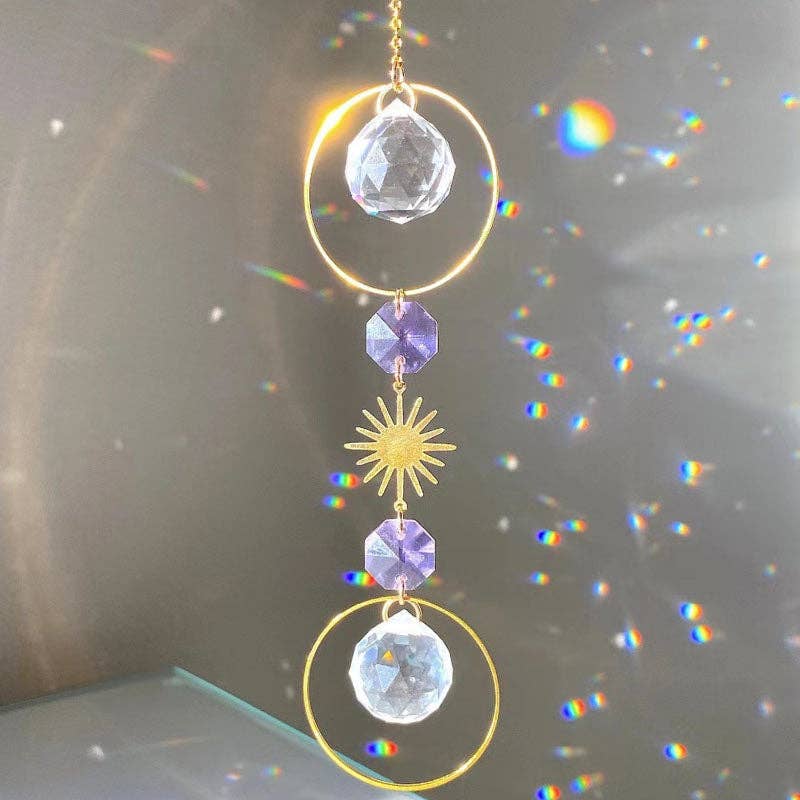 Crystal Ball Geometric Hanging Sun Catcher 8ZA7HLS32: Pink