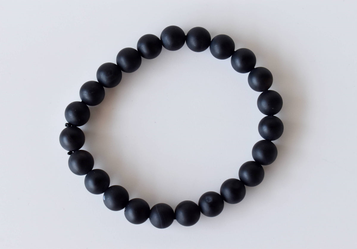 Healing Bracelet | Matt Black Onyx | Gemstone Bracelet: 8mm