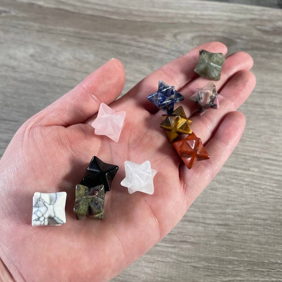Gemstone Merkaba Star Sacred Geometry Crystal – 1/2 Inch: Obsidian
