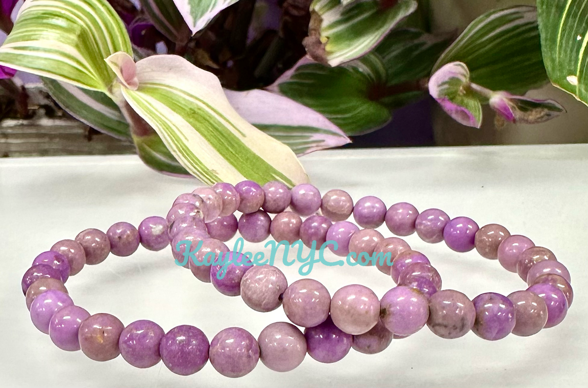 6mm Natural Phosphosiderite Crystal Healing Stretch Bracelet