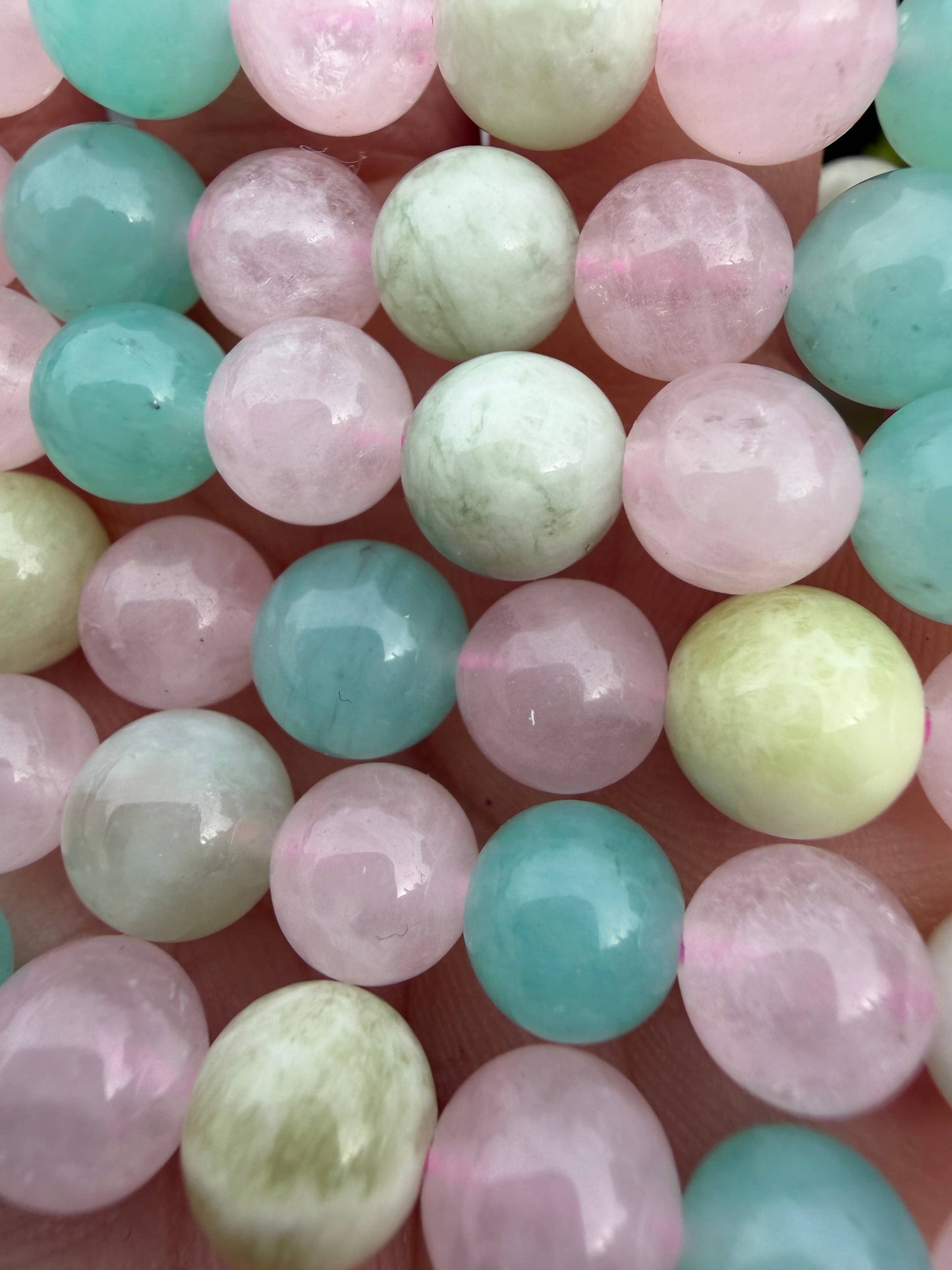 8mm Peace and Love Natural Crystal Healing Stretch Bracelet