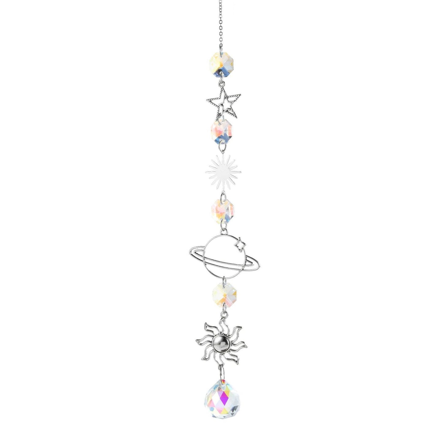 Simple Moon Crystal Balls Hanging Prism Suncatcher 8ZA7HLS25: Silver / #4