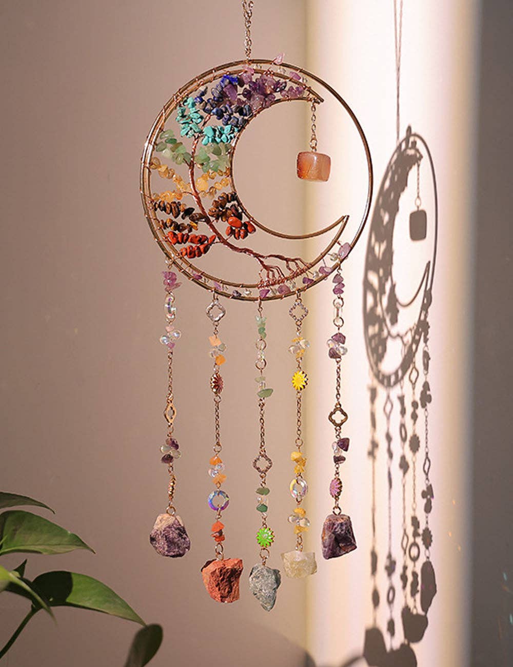 Simple Tree of Life Crystal Hanging Suncatcher 8ZA7HLS06: Colorful