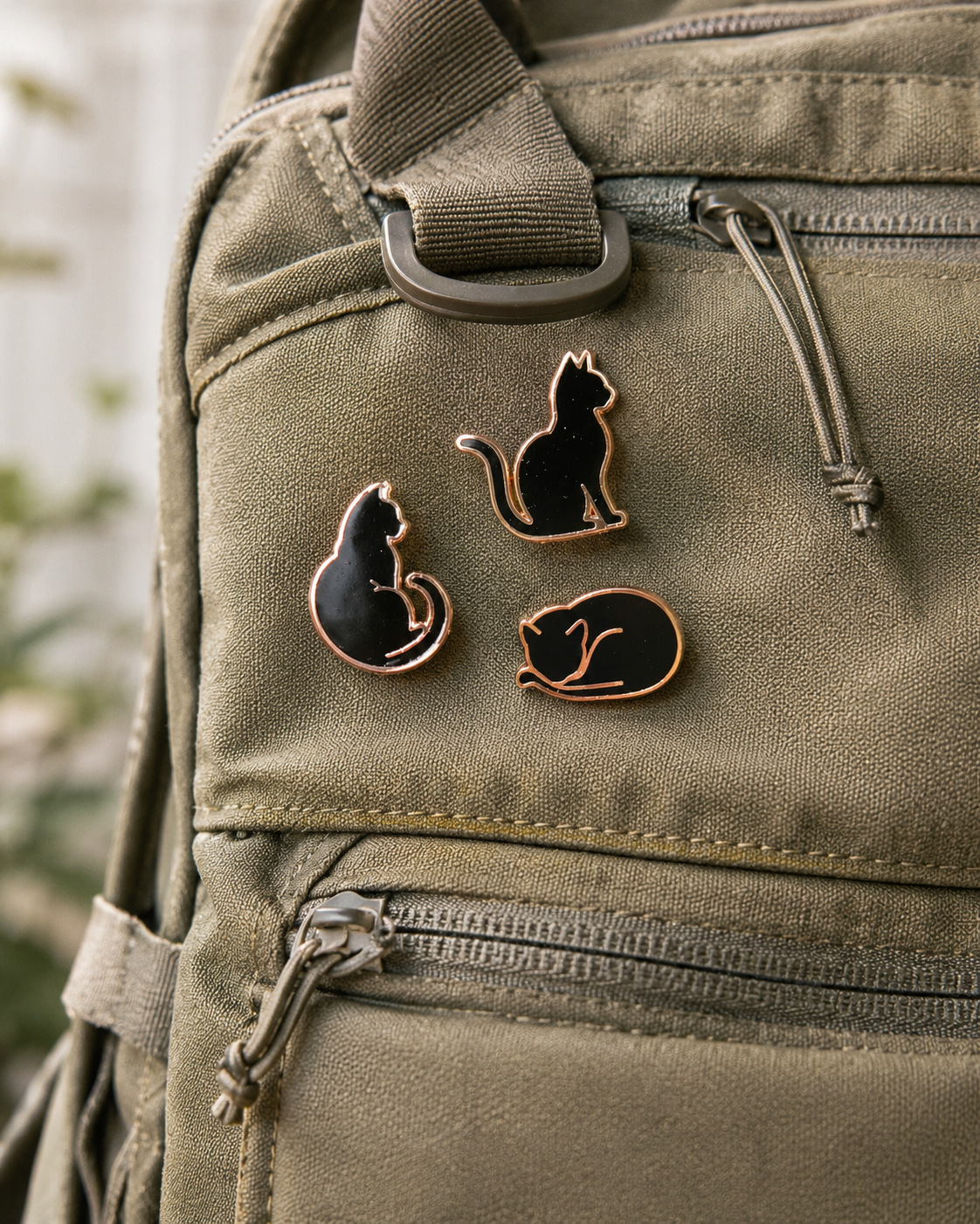 Feline Forms — Black Cat Silhouette Pins