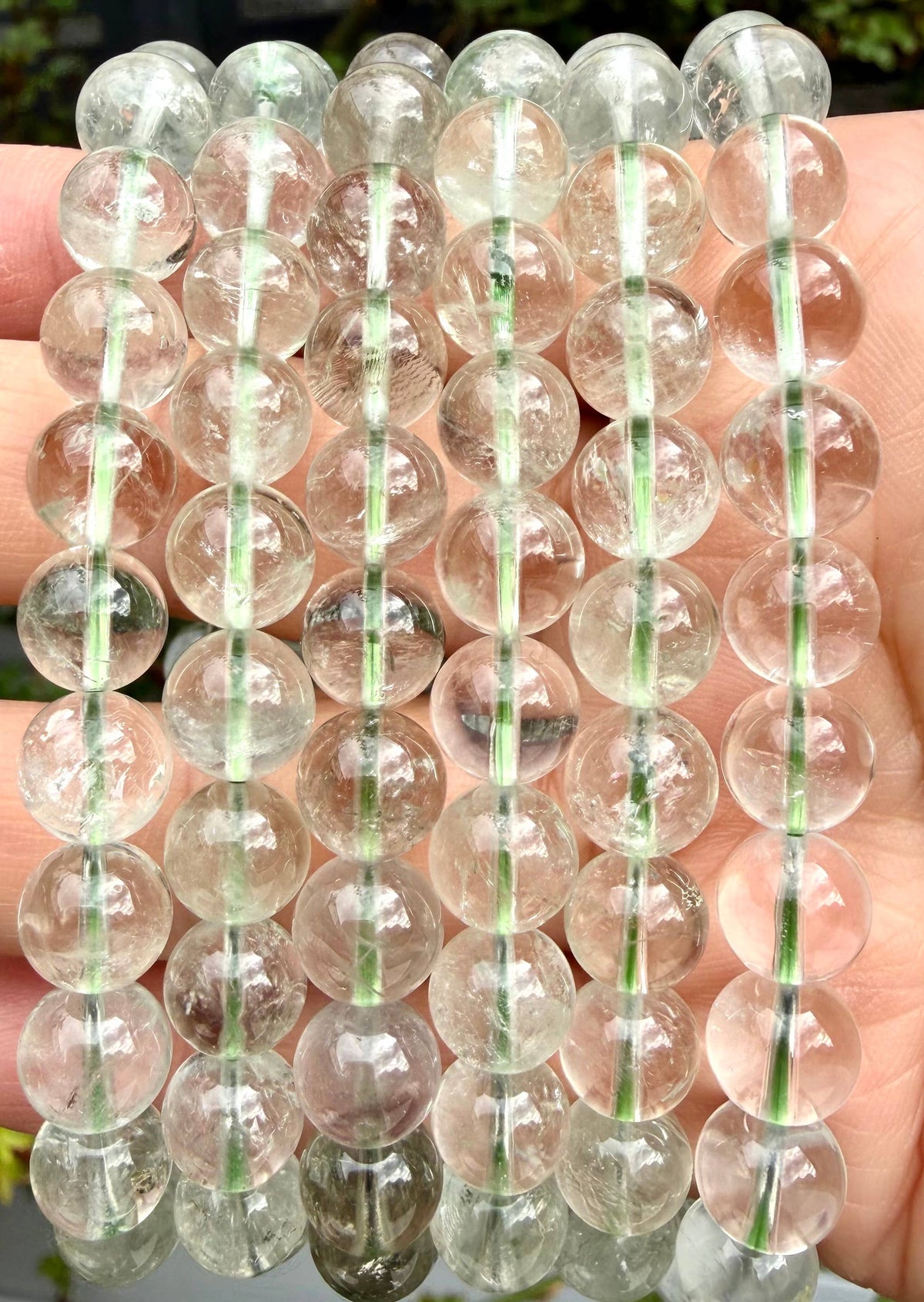 8mm Prasiolite Crystal Healing Stretch Bracelet 7.5"