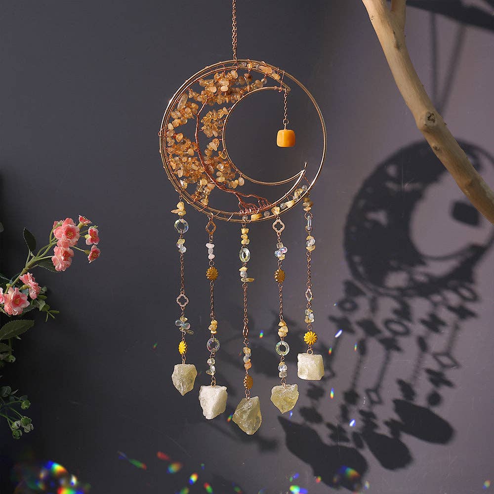 Simple Tree of Life Crystal Hanging Suncatcher 8ZA7HLS06: Colorful