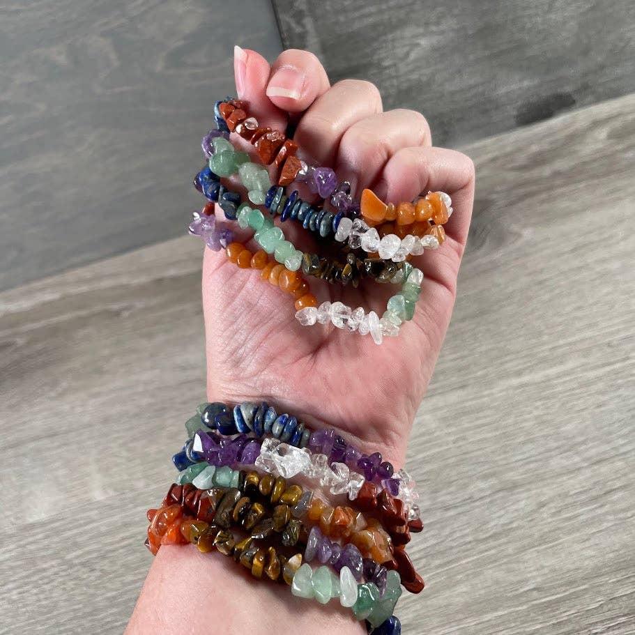 Multi-Stone Gemstone Chip Bracelets –  Wholesale Crystals: Rose Quartz Amethyst