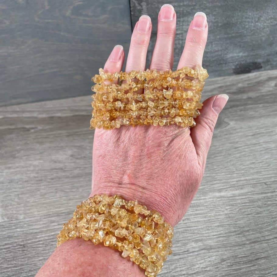 Gemstone Chip Bracelets – Premium Stones Crystal Jewelry: Pink Opal
