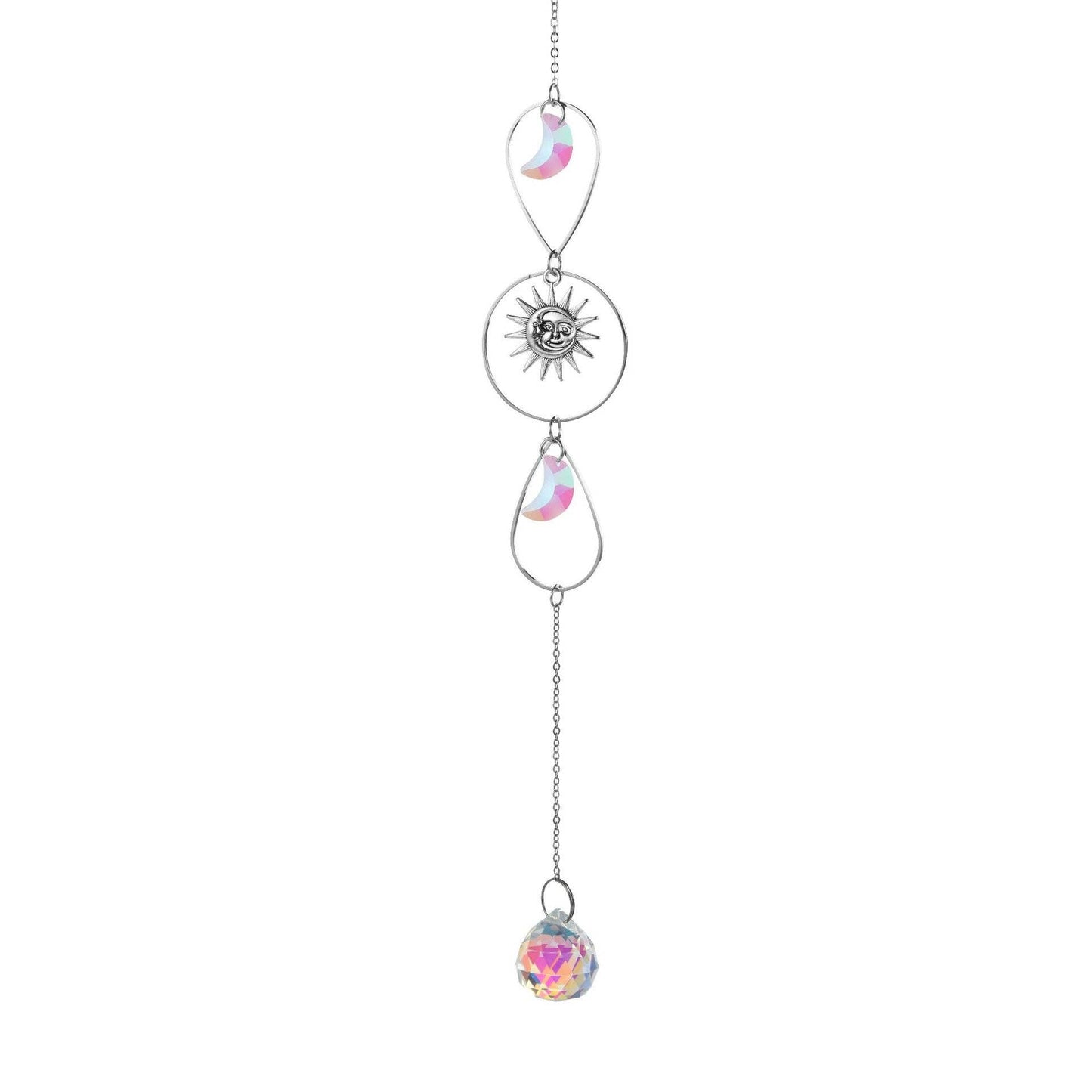 Simple Moon Crystal Balls Hanging Prism Suncatcher 8ZA7HLS25: Silver / #4