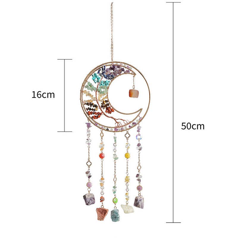Simple Tree of Life Crystal Hanging Suncatcher 8ZA7HLS06: Colorful