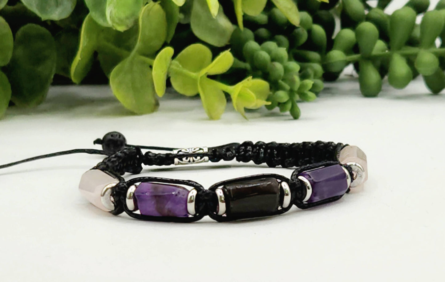 ANXIETY SUPPORT-Unisex/Men's Adjustable Bracelet 8"-9.5"L: OPTION #1: Bracelets Only