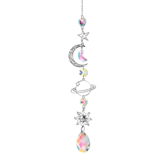 Simple Moon Crystal Balls Hanging Prism Suncatcher 8ZA7HLS25: Silver / #4