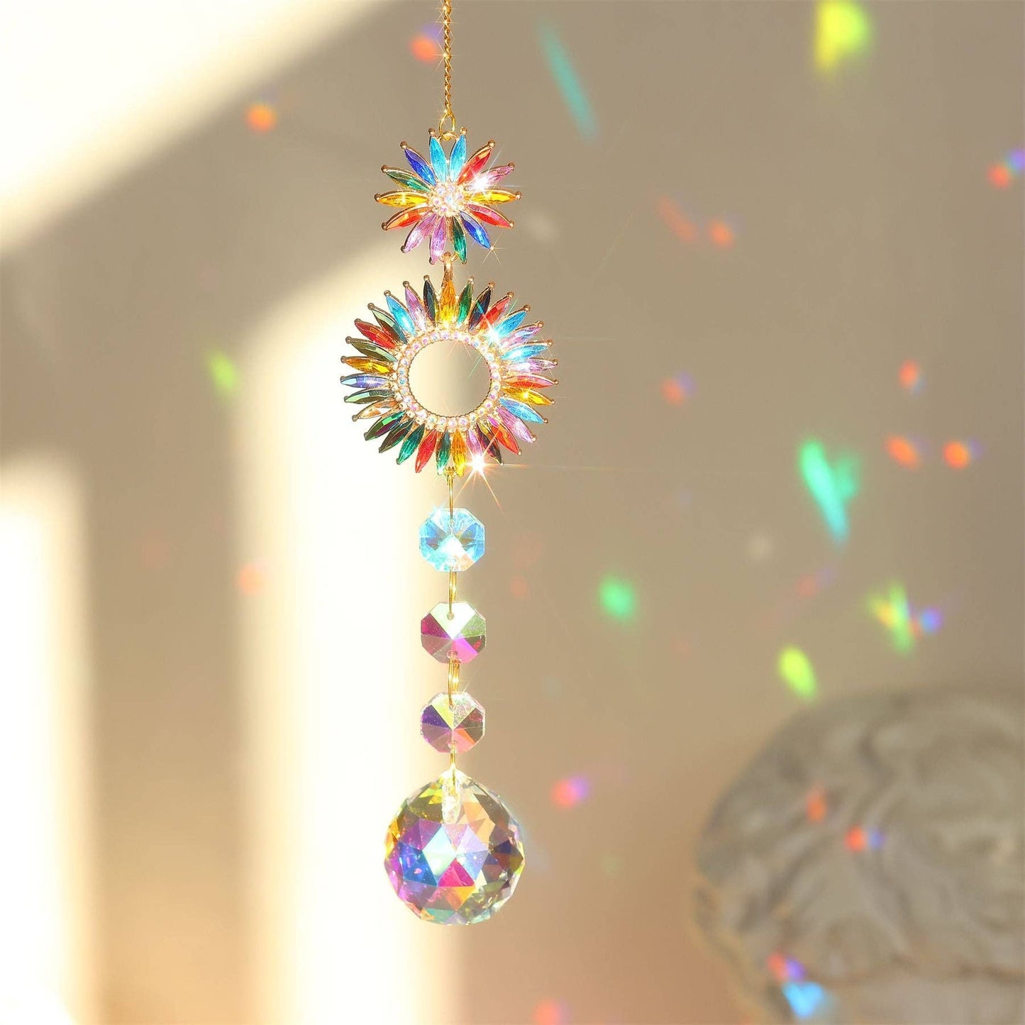 3+ Colorful Crystal Suncatcher Hanging DPH1923: Set